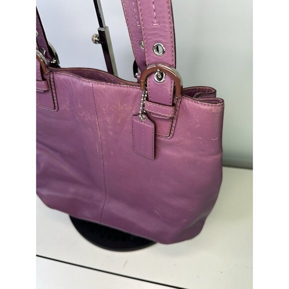 Coach Soho North South Purple Leather Satchel #F17216 - Picture 5 of 12